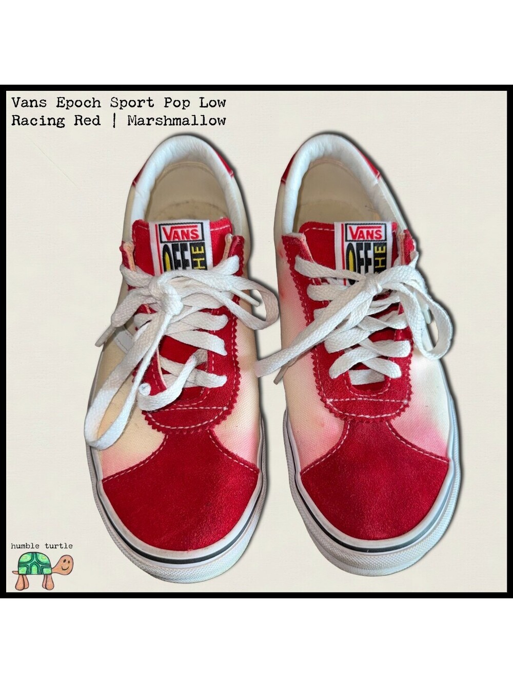 Vans Epoch Sport Pop Low Sneakers in Racing Red & Marshmallow | US M 5.5 US W 7
